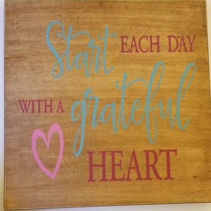 NWT Original Handmade Wood Sign Grateful Heart